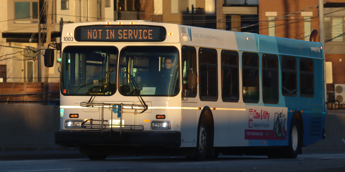 YRT Bus in the sunset 